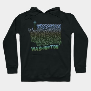 Washington State Outline Maze & Labyrinth Hoodie